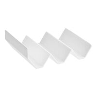 Elite Global Solutions JW322 Zen 6 1/2" x 5 1/8" x 2 1/4" 3 Slot White Zig Zag Melamine Taco Stand - 6/Case