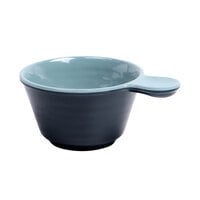 Elite Global Solutions D42RR-ABYLAP Durango 10 oz. Abyss & Lapis Two-Tone Melamine Handled Bowl - 6/Case