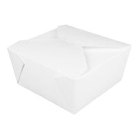 Fold-Pak 07BPWHITEM Bio-Pak 9" x 9" x 4" White Microwavable Paper #7 Take-Out Containers - 100/Case
