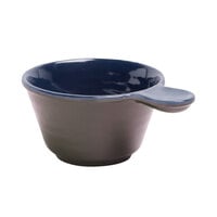 Elite Global Solutions D42RR-LAPCH Durango 10 oz. Lapis & Chocolate Two-Tone Melamine Handled Bowl - 6/Case