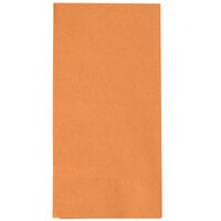 Creative Converting 323401 Pumpkin Spice Orange 1/8 Fold 2-Ply Paper Dinner Napkin - 600/Case