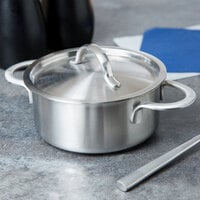 Clipper Mill by GET 4-80910 6 1/2 inch x 2 inch Stainless Steel Mini Bistro Serving Pot with Satin Finish and Lid