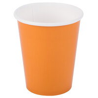 Creative Converting 323394 9 oz. Pumpkin Spice Orange Poly Paper Hot / Cold Cup - 240/Case
