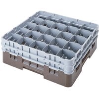 Cambro 25S1058167 Camrack 11 inch High Customizable Brown 25 Compartment Glass Rack