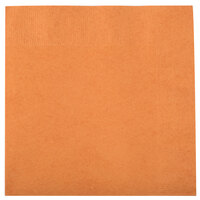 Creative Converting 323385 Pumpkin Spice Orange 3-Ply 1/4 Fold Luncheon Napkin - 500/Case
