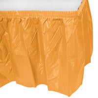 Creative Converting 323382 14' x 29" Pumpkin Spice Orange Plastic Table Skirt