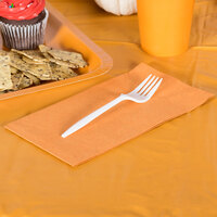 Pumpkin Spice Orange Guest Towel / Buffet Napkin, 3-Ply - Creative Converting 323403 - 192/Case