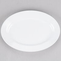 Elite Global Solutions D710OV Simplicity 10 inch x 7 inch White Oval Melamine Plate - 6/Case