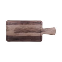 Elite Global Solutions M127RCFP Fo Bwa Rectangular Faux Hickory Wood Serving Board with Full Pocket and Handle - 12" x 7"
