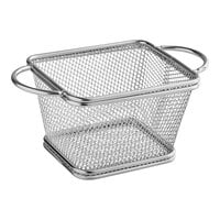 Clipper Mill by GET 4-81865 4 inch x 3 1/4 inch x 2 1/4 inch Stainless Steel Single Serving Fry Basket with Round Handles