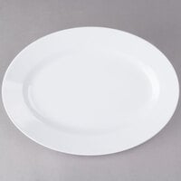 Elite Global Solutions D811OV Simplicity 10 3/4 inch x 7 3/4 inch White Oval Melamine Plate - 6/Case