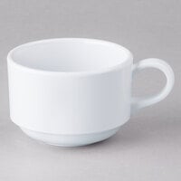 Elite Global Solutions DC325 Simplicity 7.5 oz. White Melamine Cup with Handle - 6/Case