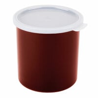 Cambro 1.2 Qt. Reddish Brown Round Polypropylene Crock with Lid