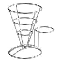 Clipper Mill by GET 4-88864 5" x 7" Stainless Steel Wire Cone Basket with Ramekin Holder
