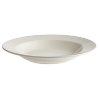 Choice 24 oz. Ivory (American White) Wide Rim Rolled Edge Stoneware Pasta Bowl - 12/Case