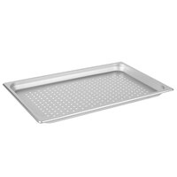 Choice Full Size 1 1/4 inch Deep Anti-Jam Perforated Stainless Steel Steam Table / Hotel Pan - 24 Gauge