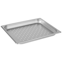 Choice 1/2 Size 1 1/4" Deep Anti-Jam Perforated Stainless Steel Steam Table / Hotel Pan - 24 Gauge