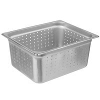 Choice 1/2 Size 6" Deep Anti-Jam Perforated Stainless Steel Steam table / Hotel Pan - 24 Gauge