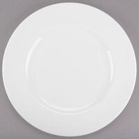Libbey 905356310 Slenda 12 1/2" Round Royal Rideau White Wide Rim Footed Porcelain Plate - 12/Case