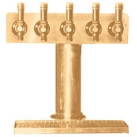 Eagle Group BT5B-DT Spec-Bar Brass Air Cooled 5 Tap Tower with Drip Tray - 3 inch Column