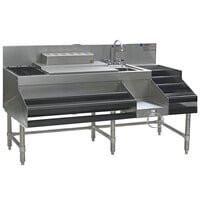 Eagle Group CCS-66-1 Spec-Bar 66 inch Stainless Steel Combination Cocktail Station with 12 inch Liquor Display