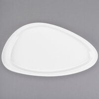 Syracuse China 905356404 Slenda 13 3/4" x 7 1/2" Triform Royal Rideau White Porcelain Plate - 12/Case
