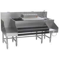Eagle Group CCS-66-3 Spec-Bar 66 inch Stainless Steel Combination Cocktail Station with 18 inch Recessed Workboard