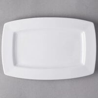 Libbey 905356987 Slenda 13 1/2" x 9" Rectangular Royal Rideau White Porcelain Plate - 12/Case