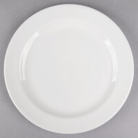 Libbey 905356821 Slenda 10 1/2" Round Royal Rideau White Medium Rim Footed Porcelain Plate - 12/Case