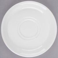 Syracuse China 950002300 Slenda 6 3/8 inch Royal Rideau White Porcelain Stacking Tea Saucer - 36/Case