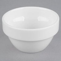 Syracuse China 905356011 Slenda 2.25 oz. Royal Rideau White Round Porcelain Stacking Ramekin - 36/Case