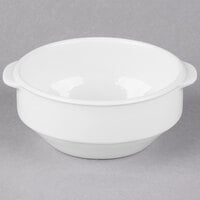 Syracuse China 905356431 Slenda 15 oz. Royal Rideau White Two-Handled Round Porcelain Soup Cup - 36/Case