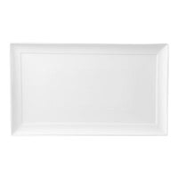 Libbey Slenda 20 1/4" x 12 1/8" Rectangular Royal Rideau White Porcelain Tray - 4/Case