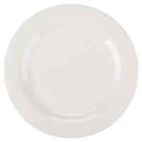Reserve by Libbey 950041547 Cafe Royal 9" Royal Rideau White Medium Rim Porcelain Plate - 12/Case