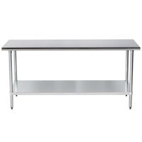 Advance Tabco ELAG-306-X 30 inch x 72 inch 16 Gauge Stainless Steel Work Table with Galvanized Undershelf
