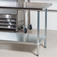 Advance Tabco ELAG-306-X 30 inch x 72 inch 16 Gauge Stainless Steel Work Table with Galvanized Undershelf