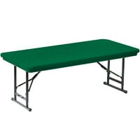 Correll Folding Table With Seminar Legs, 24" x 48" Plastic Adjustable Height, Green - R-Series
