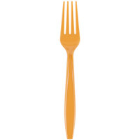 Creative Converting 323397 7 1/8 inch Pumpkin Spice Orange Heavy Weight Plastic Fork - 288/Case