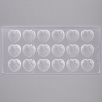 Matfer Bourgeat 383410 Polycarbonate 18 Compartment Heart Chocolate Mold