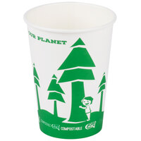 EcoChoice 32 oz. Compostable Paper Soup / Hot Food Cup with Tree Design - 25/Pack