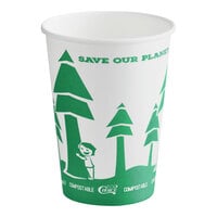 EcoChoice Compostable Paper Food Cup with Tree Design 32 oz. - 25/Pack