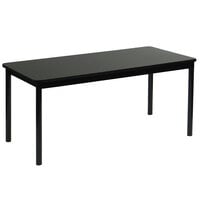 Correll 24 inch x 60 inch Black Granite Library Table - 29 inch Height