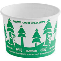 EcoChoice 8 oz. Compostable Paper Soup / Hot Food Cup with Tree Design - 25/Pack