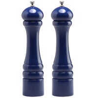 Chef Specialties 10702 Professional Series 10 inch Customizable Autumn Hues Cobalt Blue Pepper Mill and Salt Mill Set
