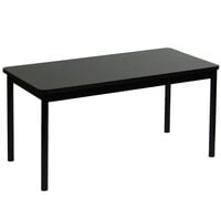 Correll 24 inch x 48 inch Black Granite Library Table - 29 inch Height