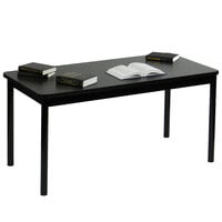 Correll 24 inch x 48 inch Black Granite Library Table - 29 inch Height