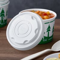 EcoChoice 8 oz. Translucent Compostable Soup / Hot Food Cup Vented Lid - 500/Case