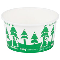 EcoChoice 12 oz. Compostable Paper Soup / Hot Food Cup with Tree Design - 25/Pack