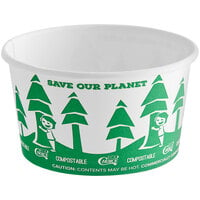 EcoChoice 12 oz. Compostable Paper Soup / Hot Food Cup with Tree Design - 25/Pack