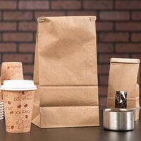3 lb. Brown Kraft Customizable Paper Coffee Bag with Reclosable Tin Tie - 250/Case